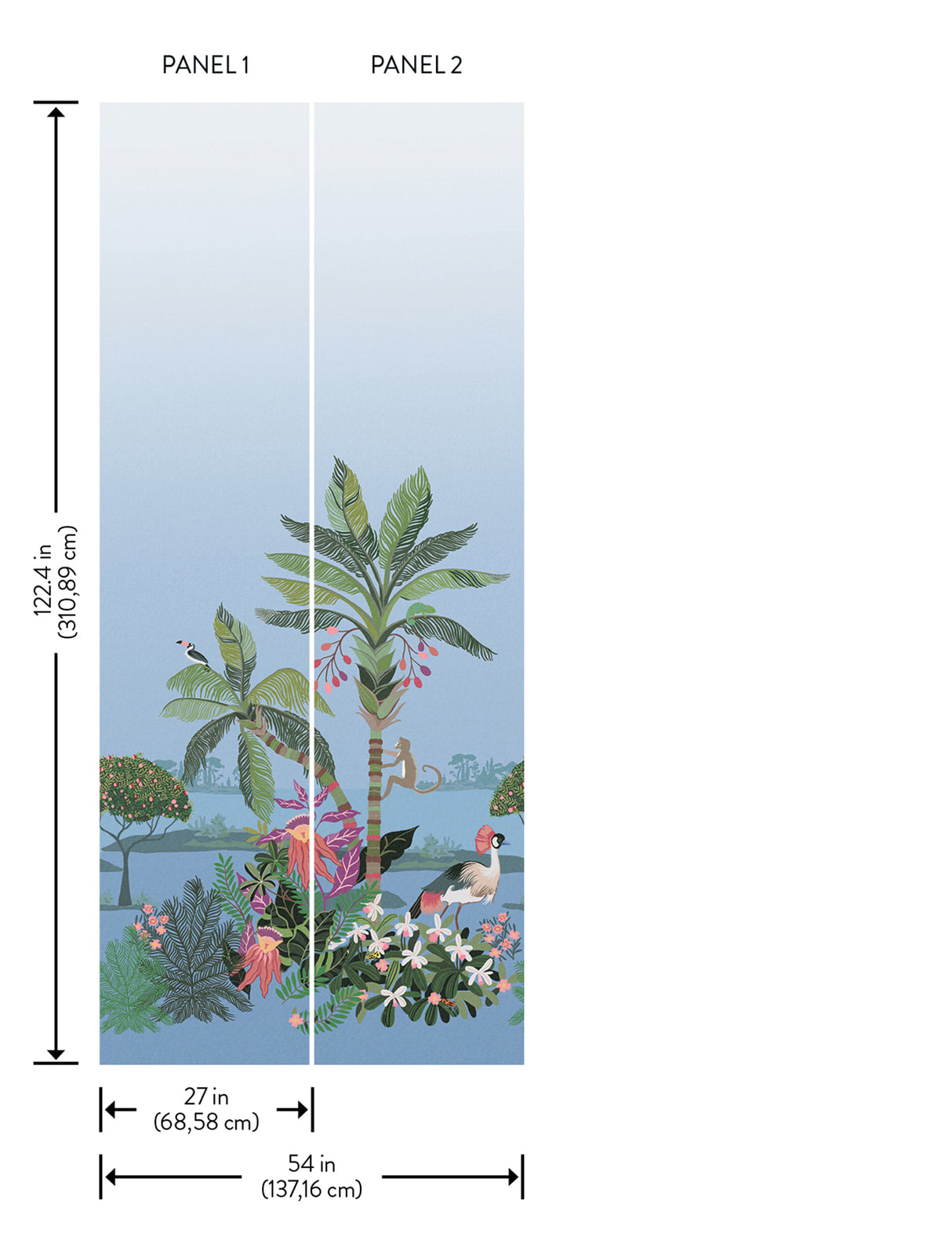 York Wallcoverings PSW1710M Tropical Lagoon Lush Premium Pee