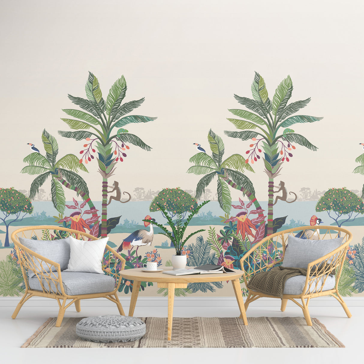 York Wallcoverings PSW1711M Tropical Lagoon Earthy Premium P