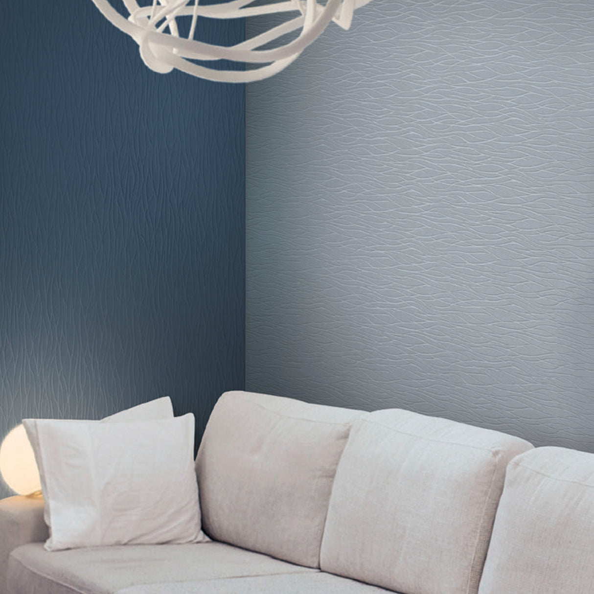 York PT9418 Organic Waves Paintable White Wallpaper