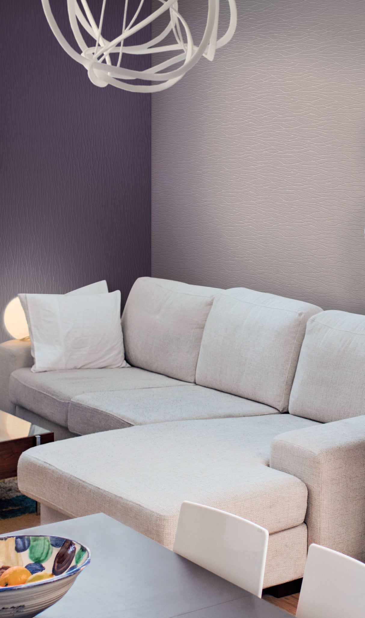 York PT9418 Organic Waves Paintable White Wallpaper