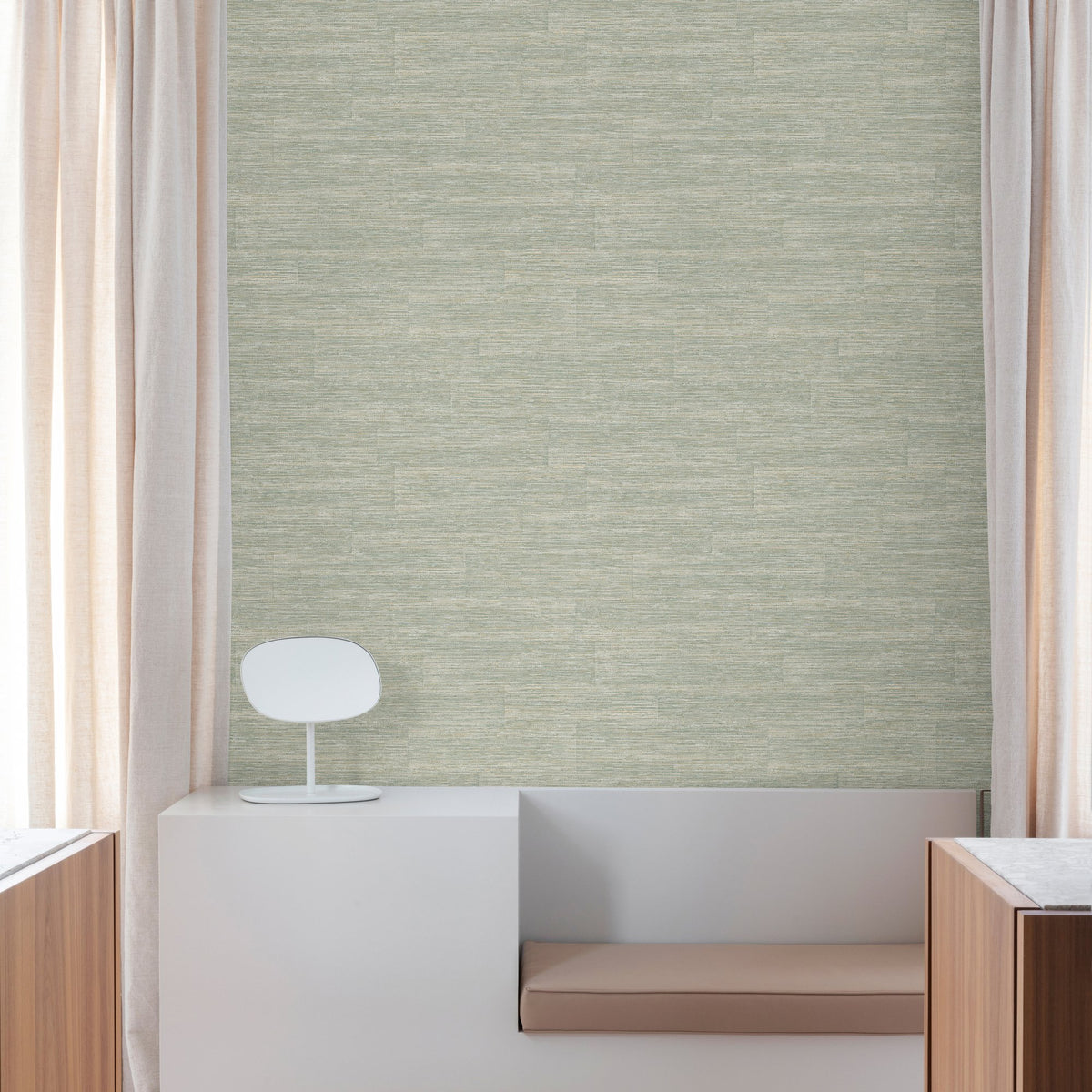 Galerie Precious Weaves Textile Plain Grey Wallpaper PW1006