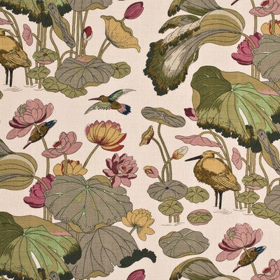 G P & J BAKER R1206.2.0 NYMPHEUS - LINEN BISCUIT/TAUPE Fabric - Eade's Wallpaper
