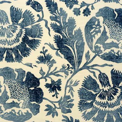 G P & J BAKER R1375.1.0 POPPIES INDIGO/ Fabric - Eade's Wallpaper