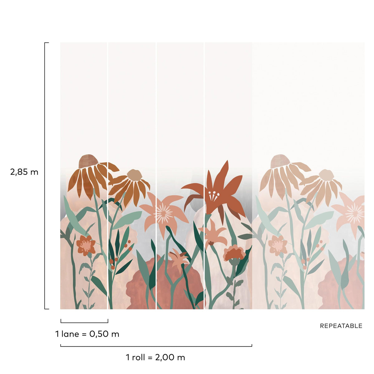 Galerie Day Dreamers Flowers Multi-colored Mural RB303