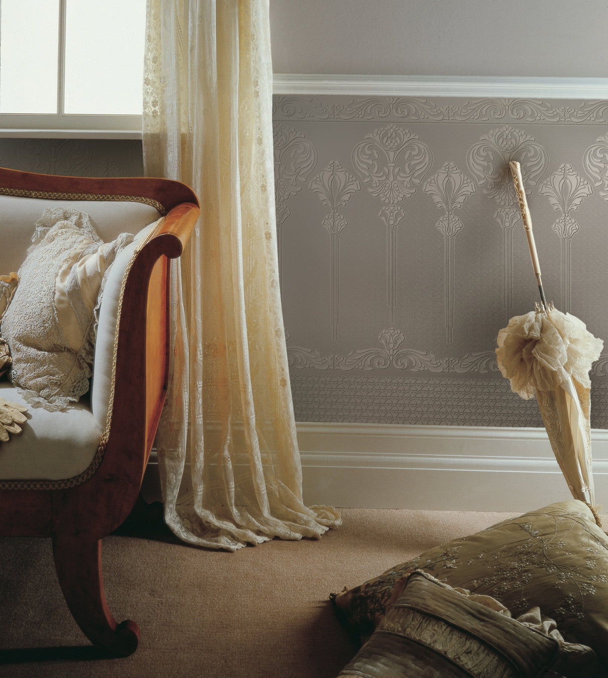 Brewster RD06670 Neo-Classical Paintable Dado Wallpaper
