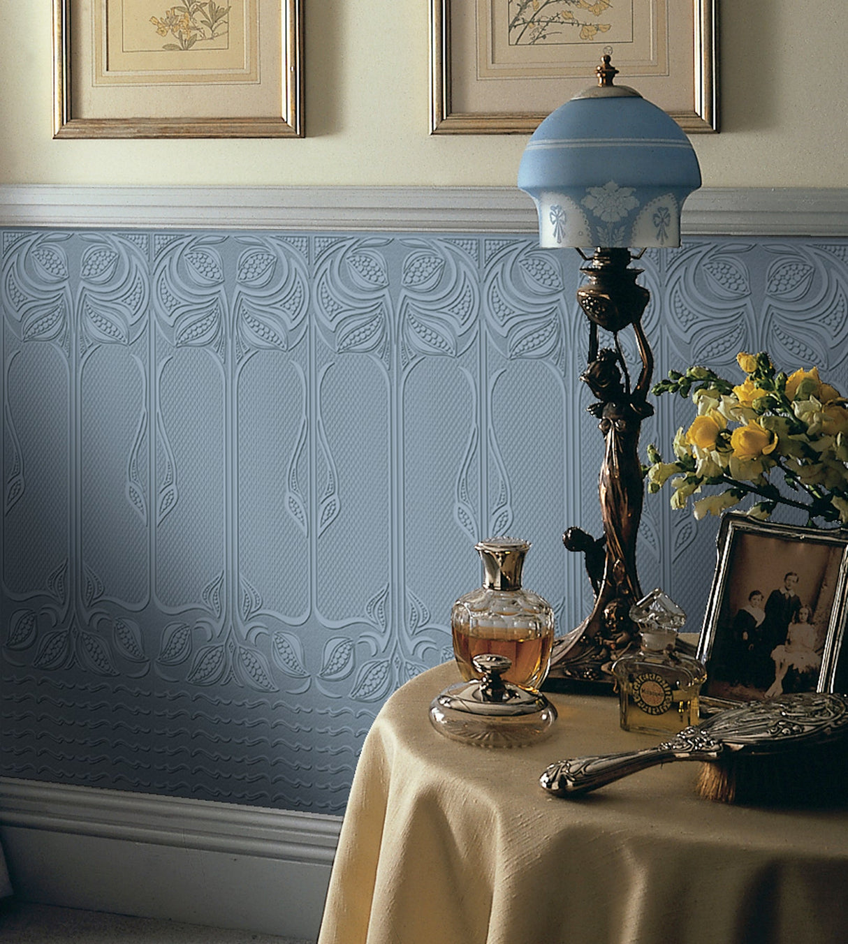 Brewster RD06680 Gothic Paintable Dado Wallpaper