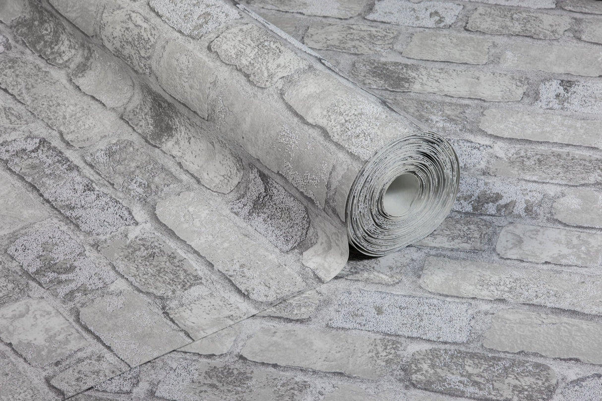 Brewster RD411 Princess Street Grey Brick Wallpaper