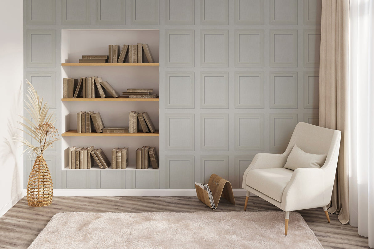 Brewster RD8245 Nathaniel White Edwardian Panel Wallpaper