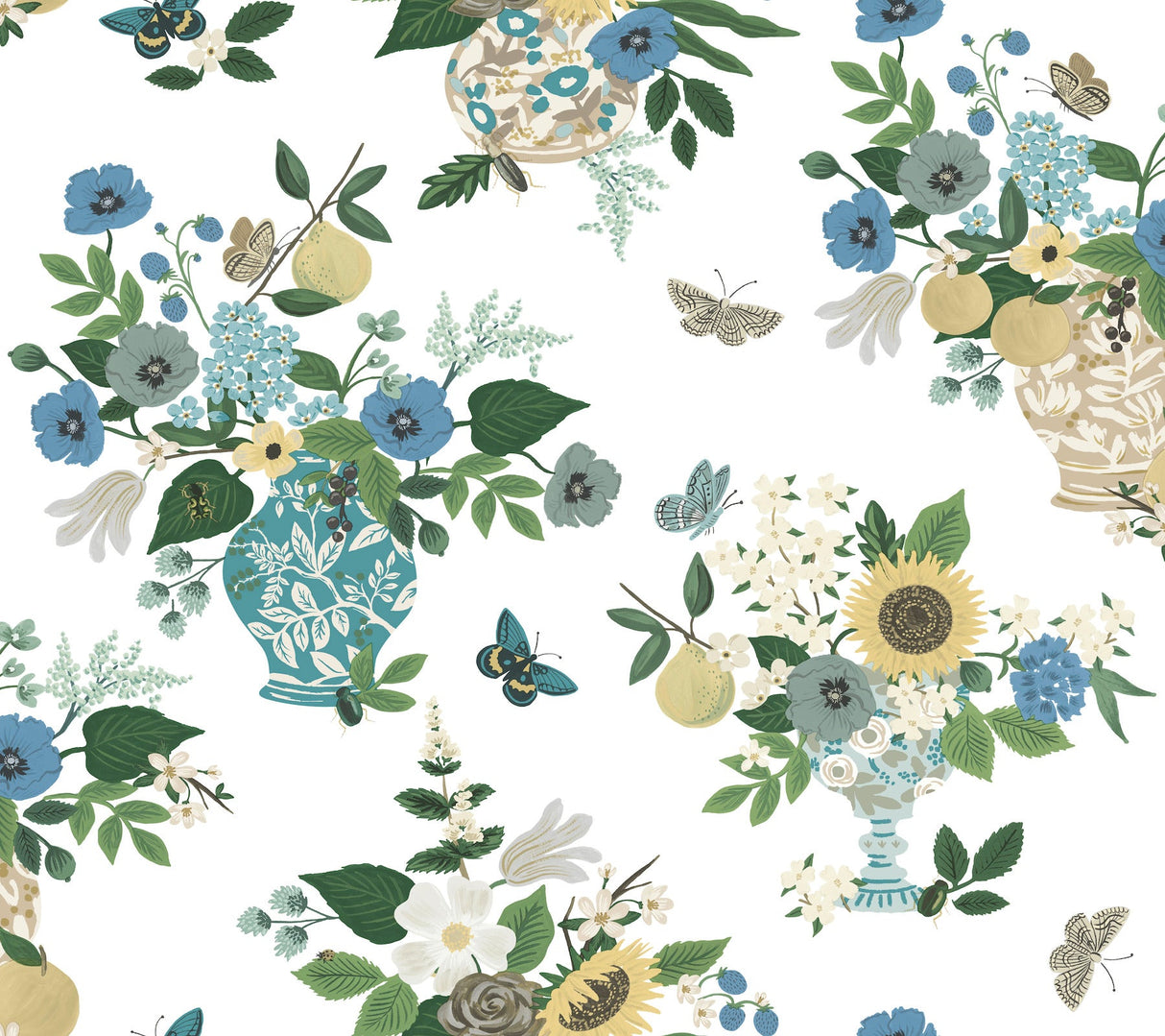 Rifle Paper Co. RF7401 Flower Studies Blue Wallpaper