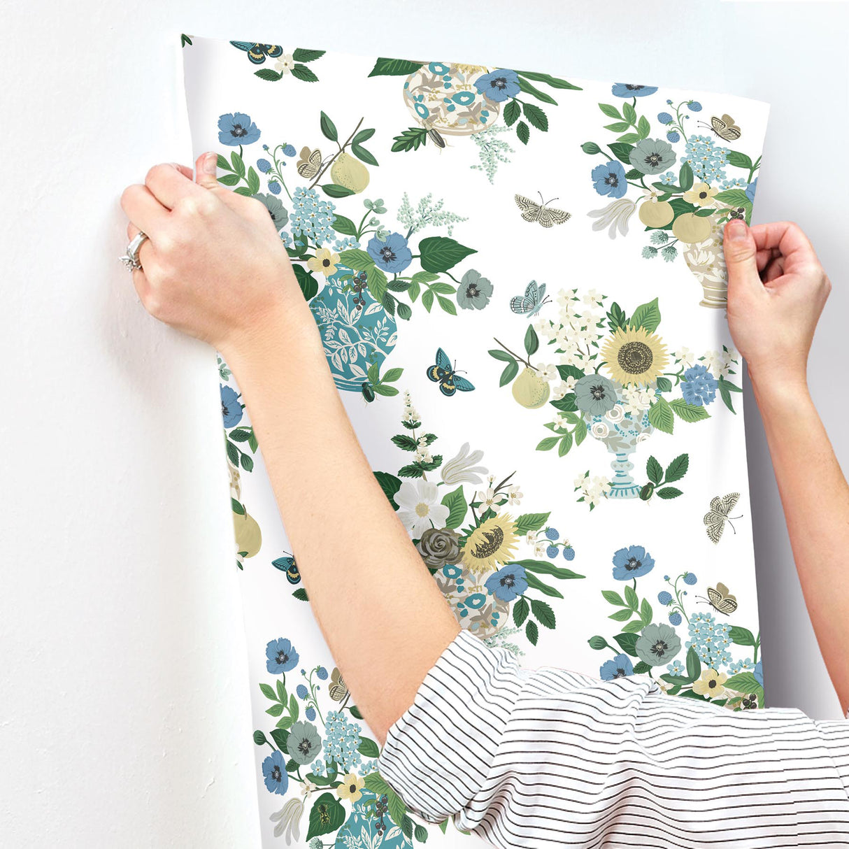 Rifle Paper Co. RF7401 Flower Studies Blue Wallpaper