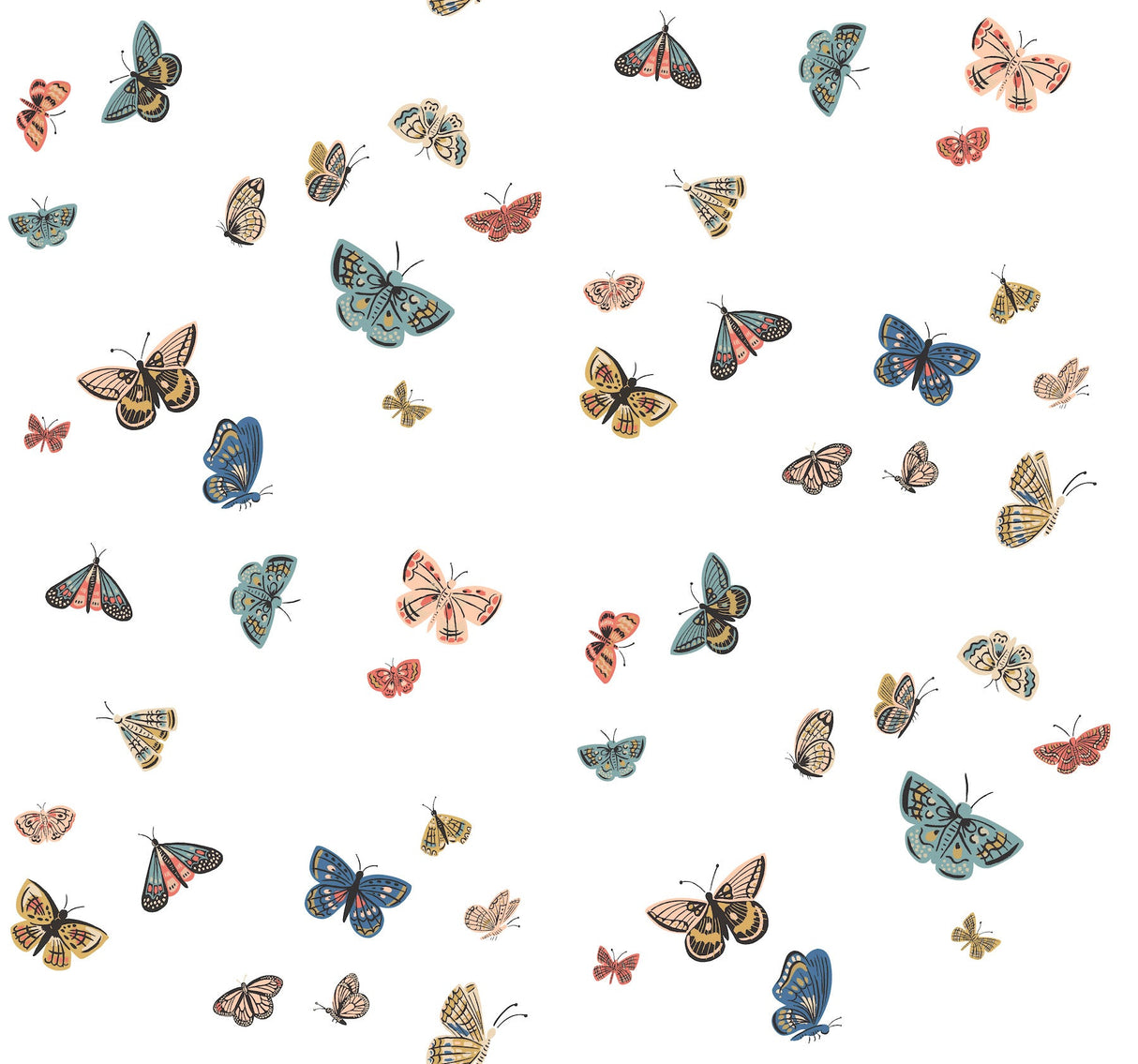 Rifle Paper Co. RF7411 Butterfly House White Wallpaper