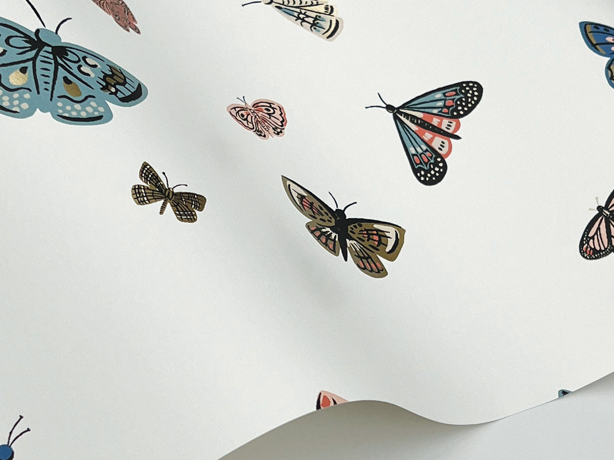 Rifle Paper Co. RF7411 Butterfly House White Wallpaper