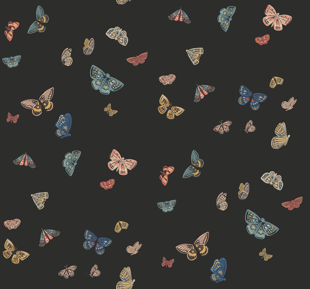Rifle Paper Co. RF7413 Butterfly House Black Wallpaper