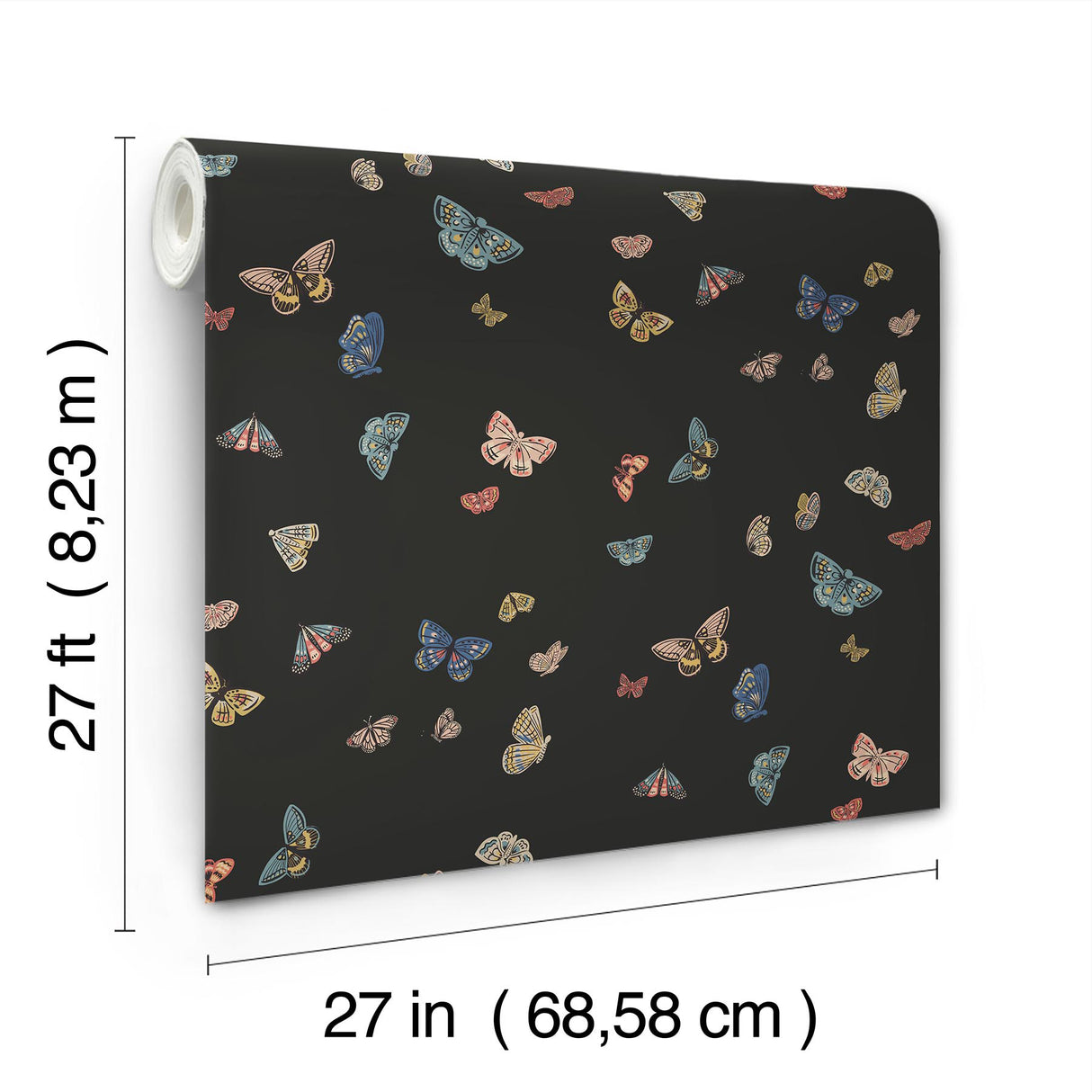 Rifle Paper Co. RF7413 Butterfly House Black Wallpaper