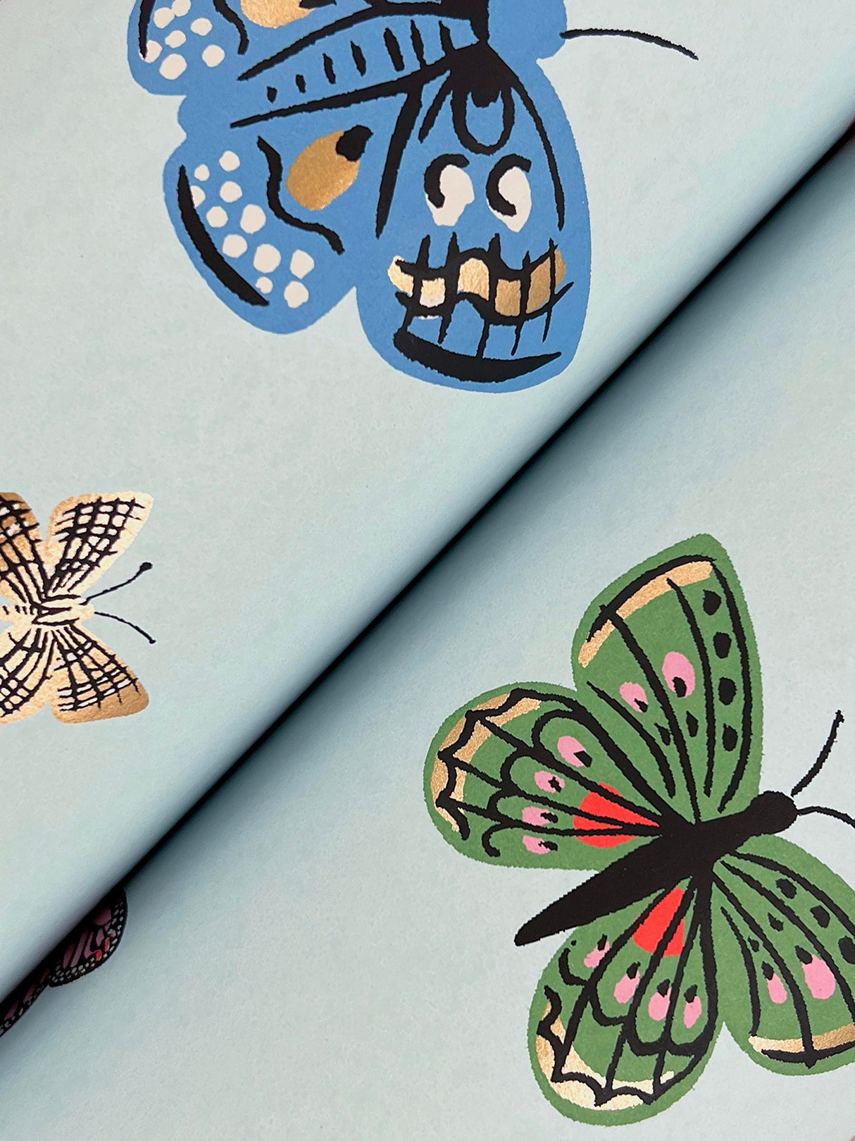 Rifle Paper Co. RF7414 Butterfly House Light Blue Wallpaper
