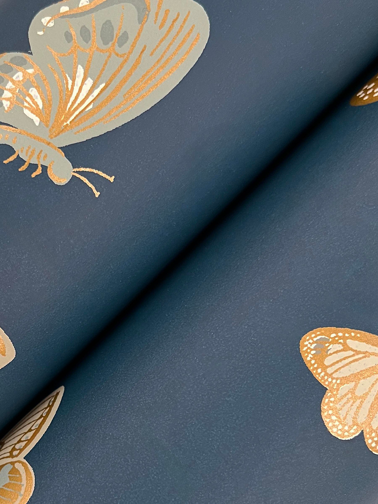 Rifle Paper Co. RF7415 Butterfly House Navy Wallpaper