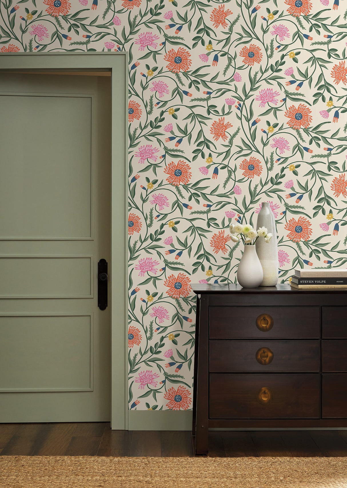 Rifle Paper Co. RF7433 Aster Coral Wallpaper