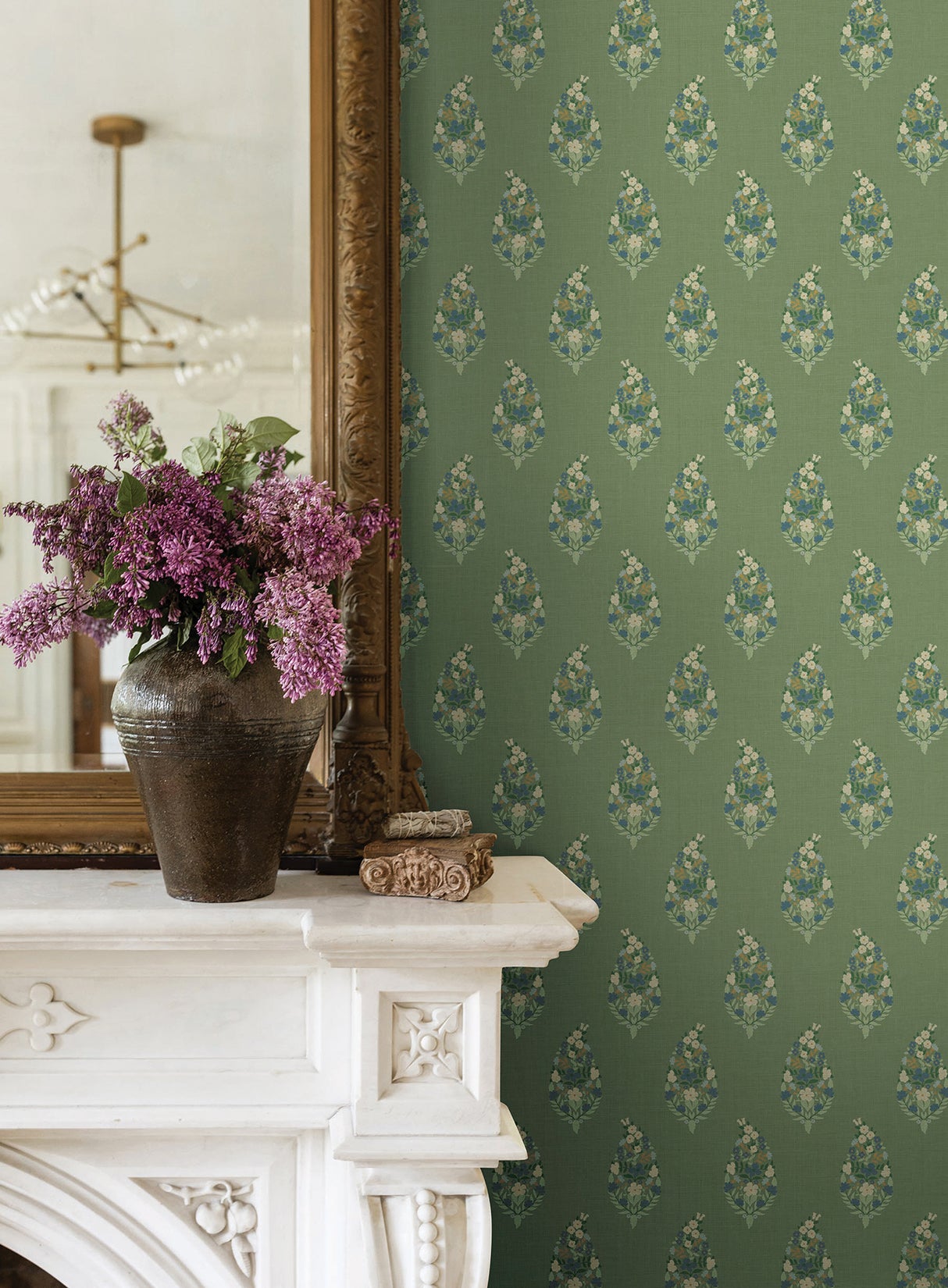 Rifle Paper Co. RF7471 Paisley Green Wallpaper