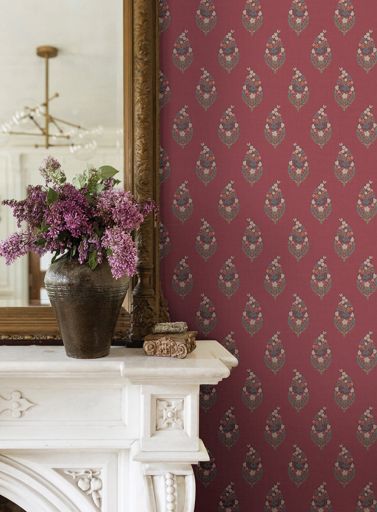Rifle Paper Co. RF7475 Paisley Burgundy Wallpaper