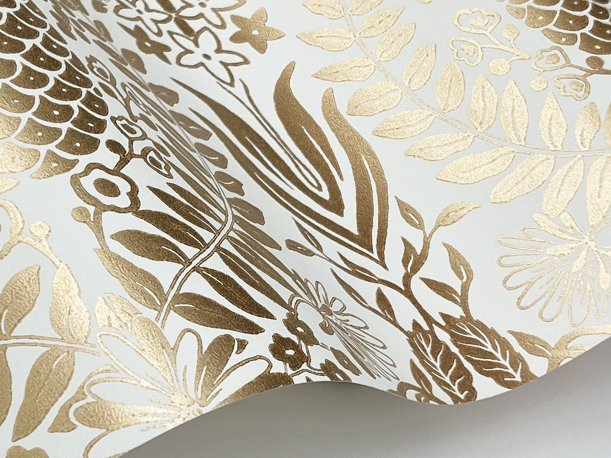 Rifle Paper Co. RF7482 Pineapple Damask Gold Wallpaper