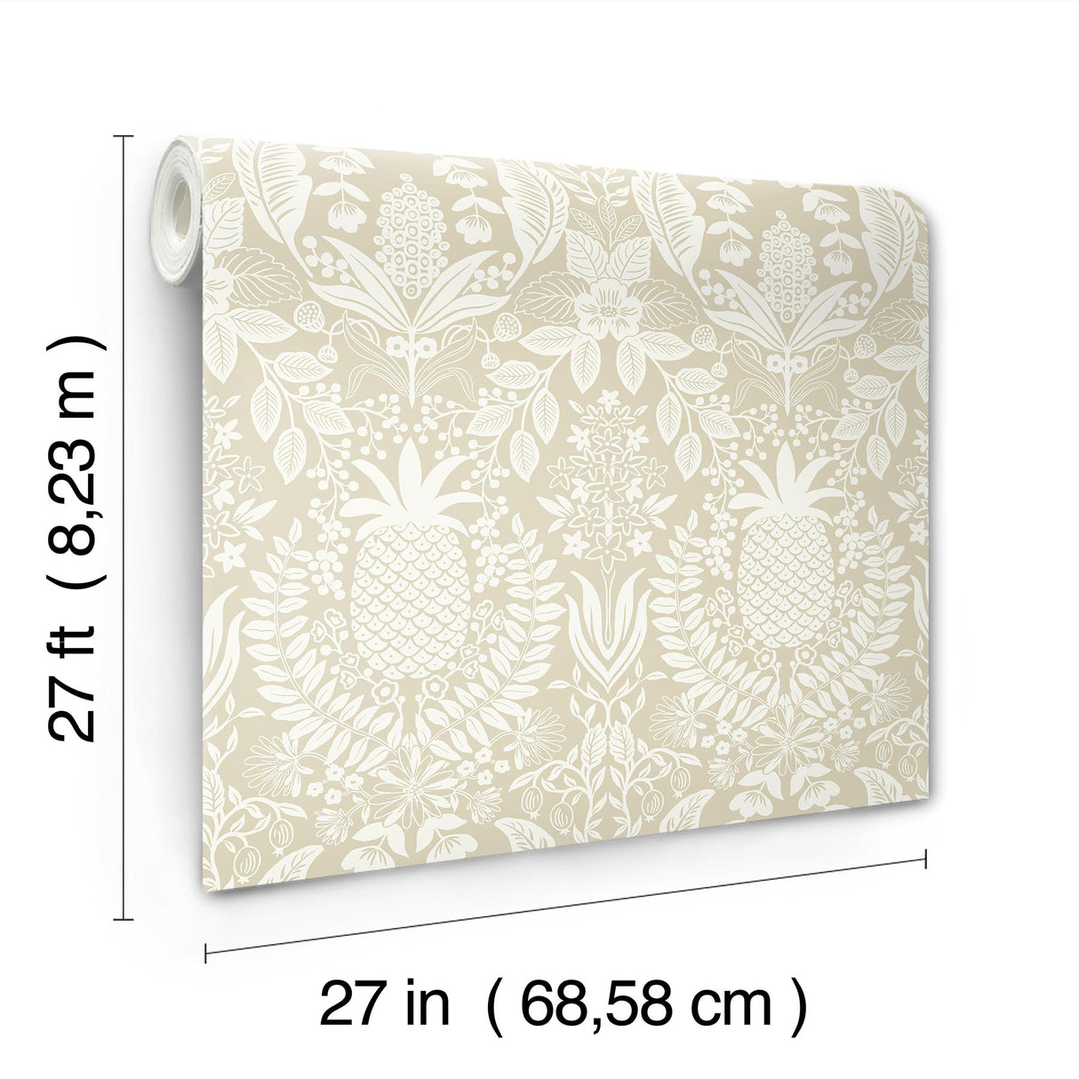 Rifle Paper Co. RF7485 Pineapple Damask Linen Wallpaper