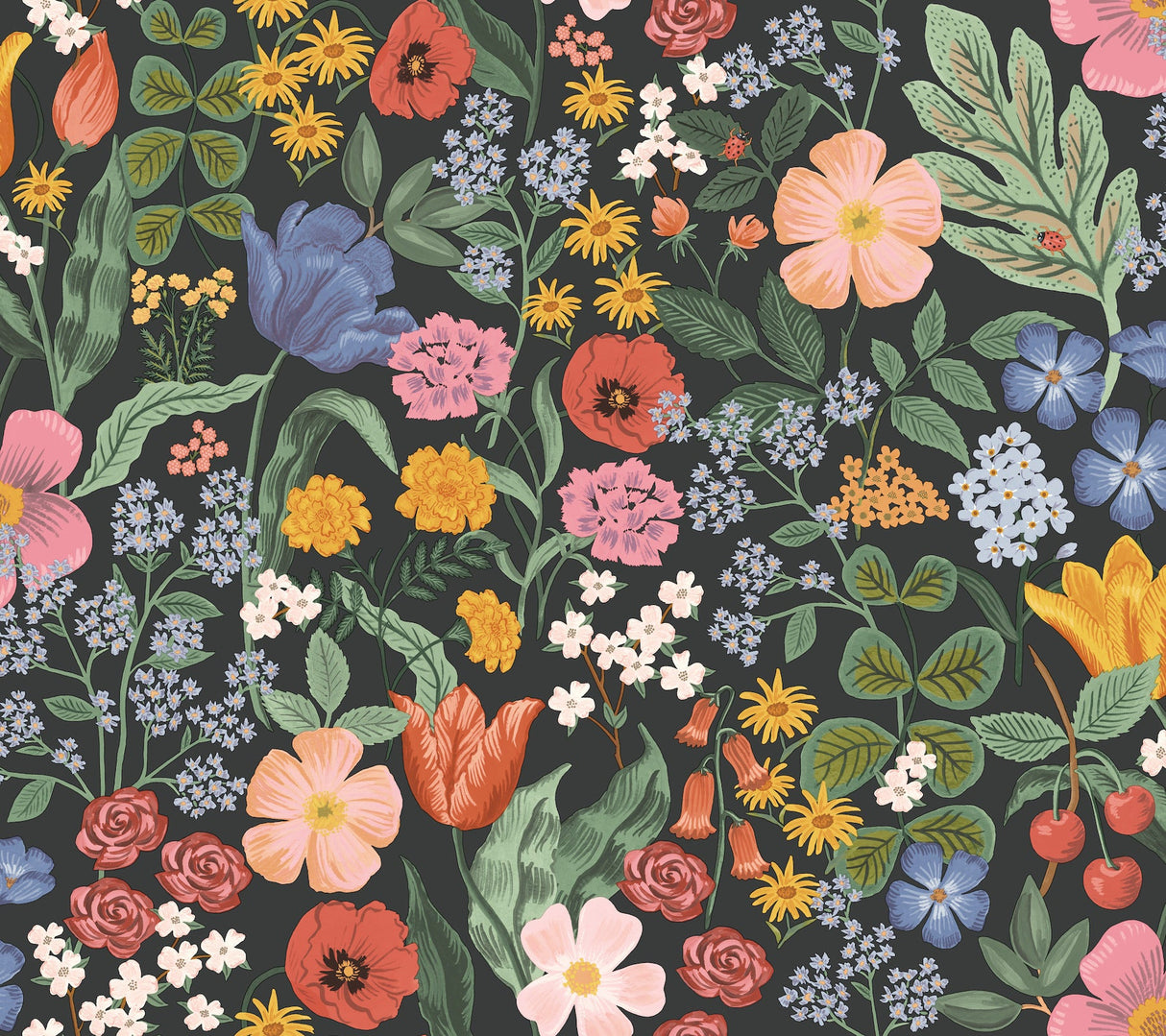 Rifle Paper Co. RF7491 Blossom Black Wallpaper