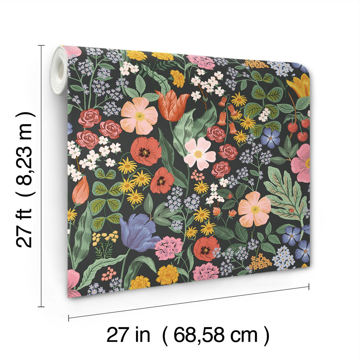 Rifle Paper Co. RF7491 Blossom Black Wallpaper