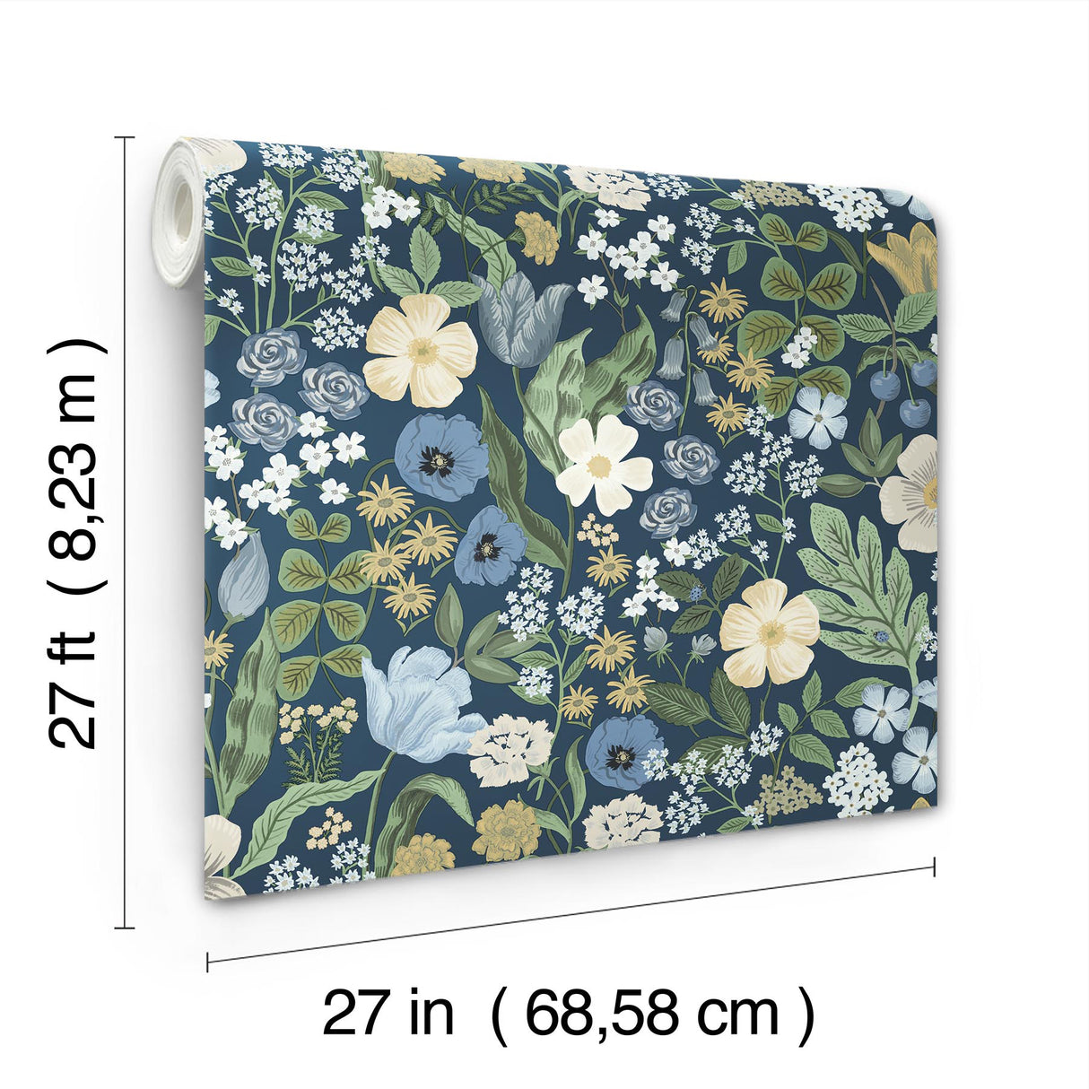 Rifle Paper Co. RF7494 Blossom Navy Wallpaper