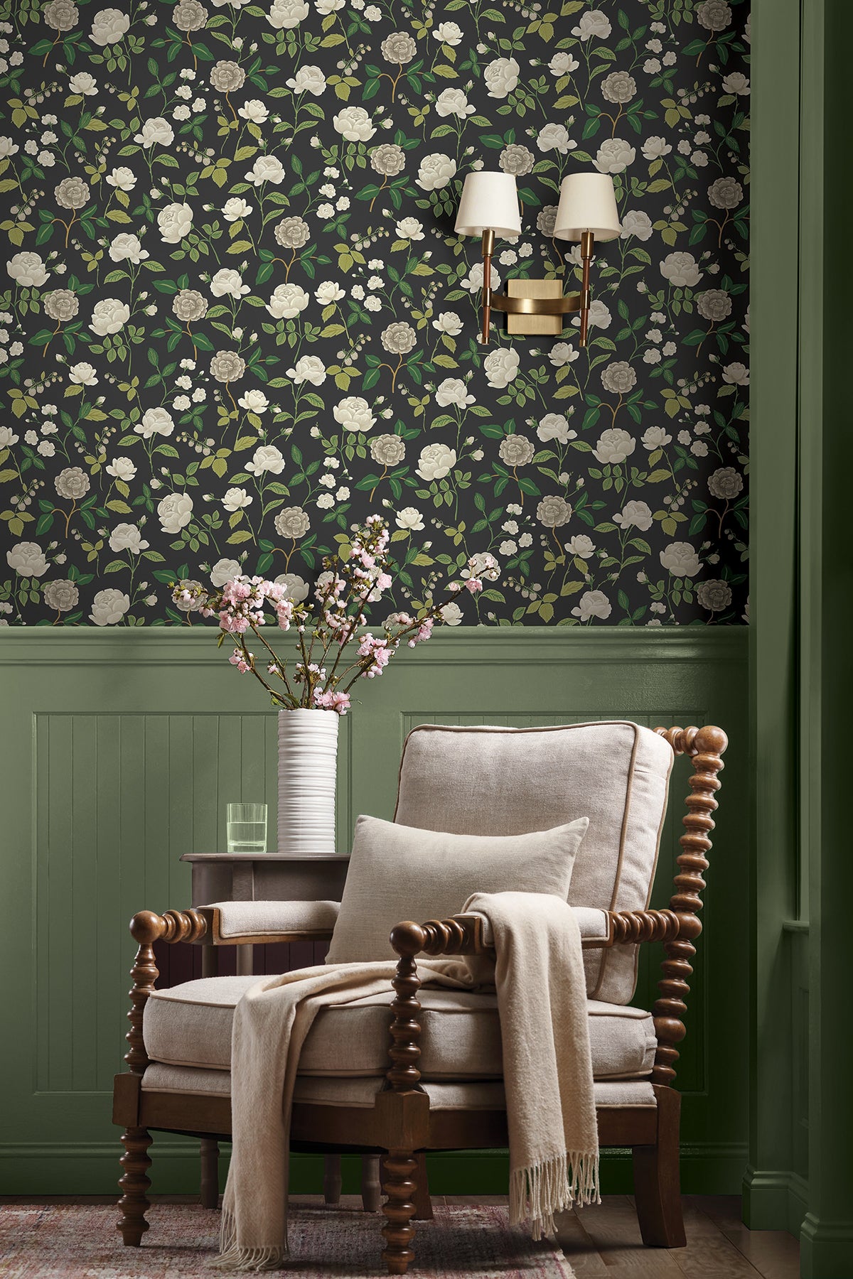 Rifle Paper Co. RF7542 Roses Black Wallpaper