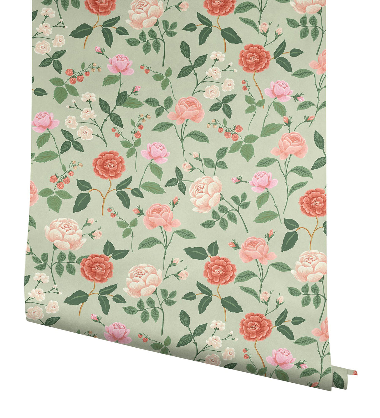 Rifle Paper Co. RF7545 Roses Mint Wallpaper