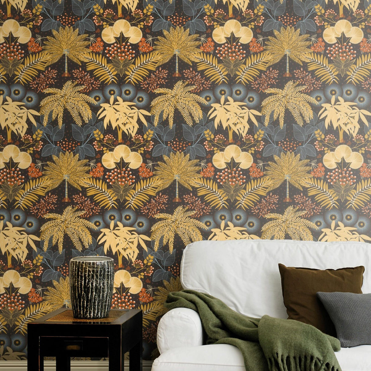 Rasch RH465730 Leonor Mustard Bohemian Jungle Wallpaper
