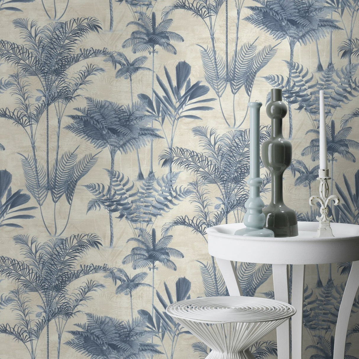 Rasch RH555127 Kinabalu Blue Rainforest Wallpaper
