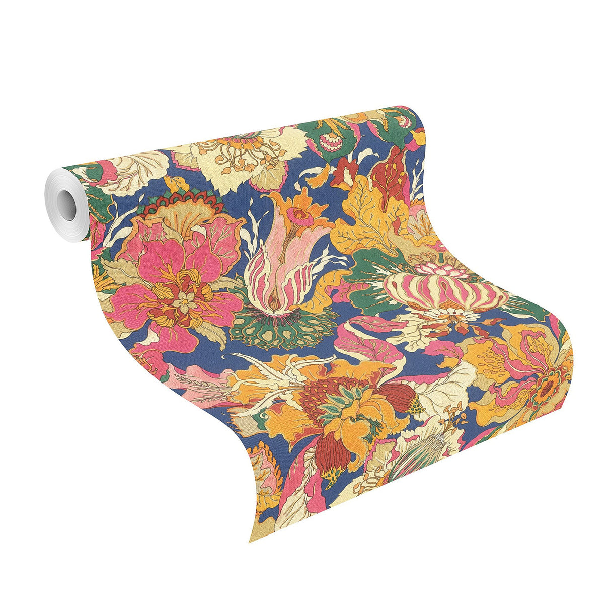 Rasch RH560459 Odisha Orange Jacobean Floral Wallpaper