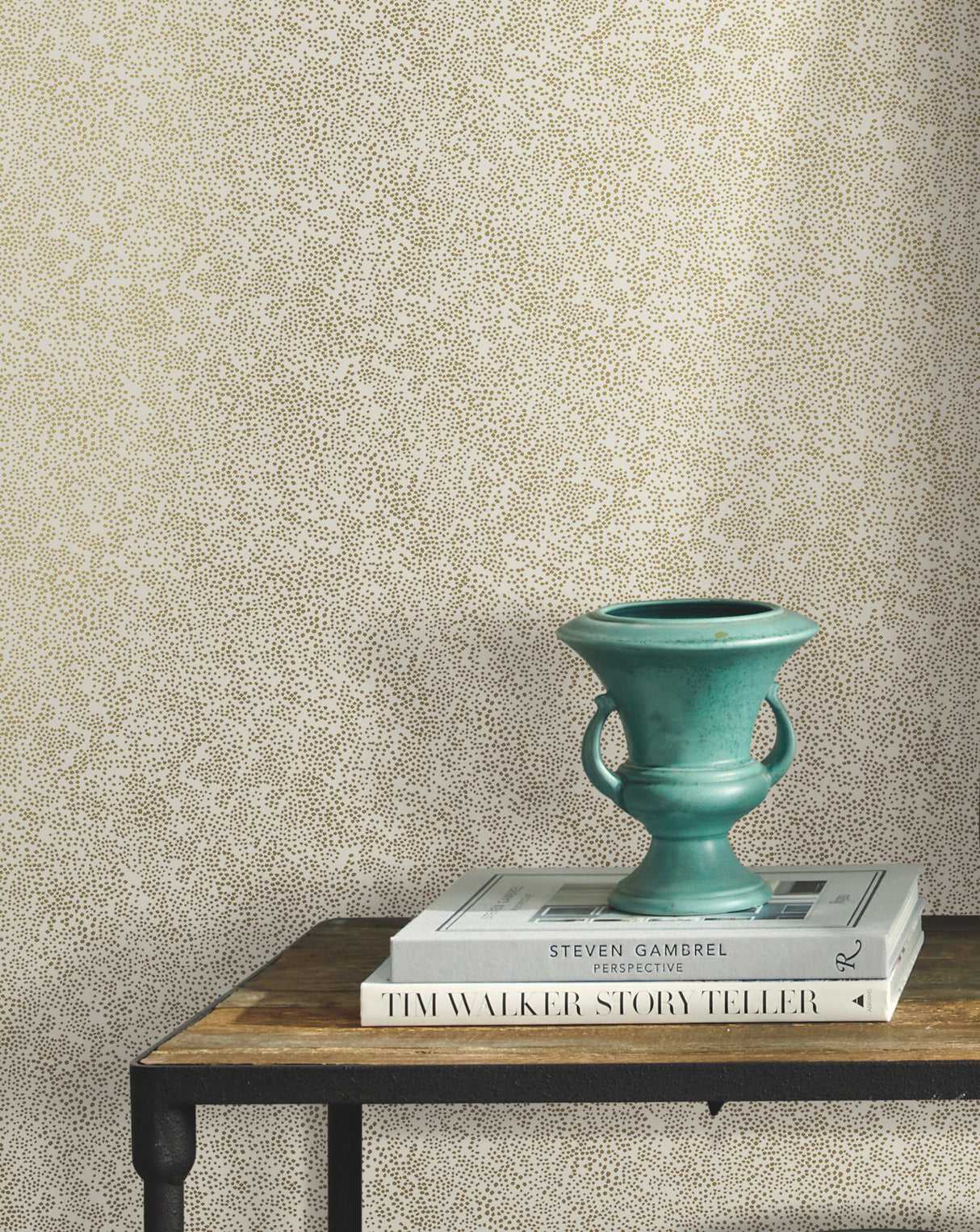 York RI5112 Champagne Dots Gold & White Wallpaper