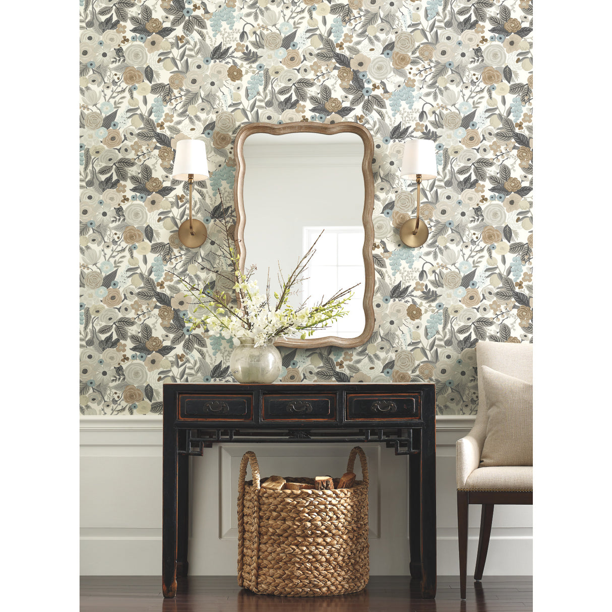 York RI5121 Garden Party Brown & Beige Wallpaper
