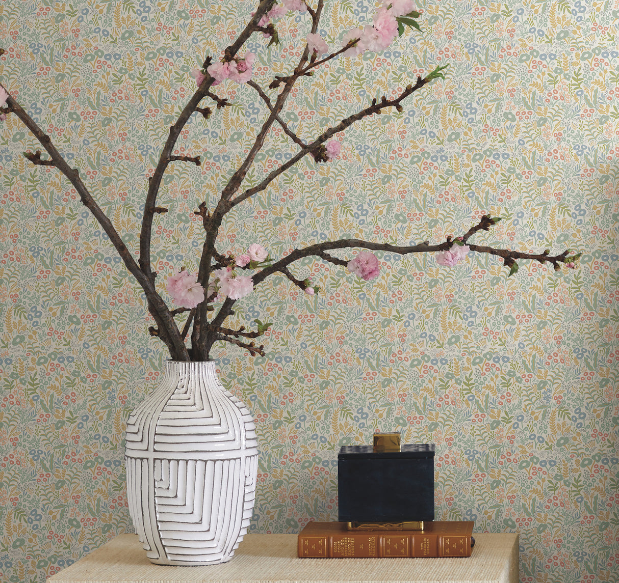 York RI5127 Tapestry Light Mustard Wallpaper