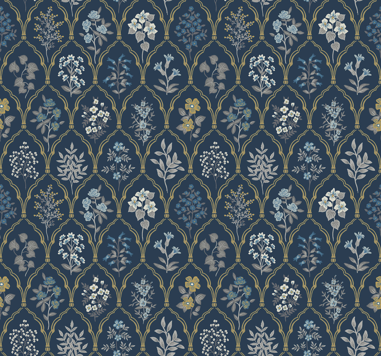 York RI5131 Hawthorne Navy & Gold Wallpaper