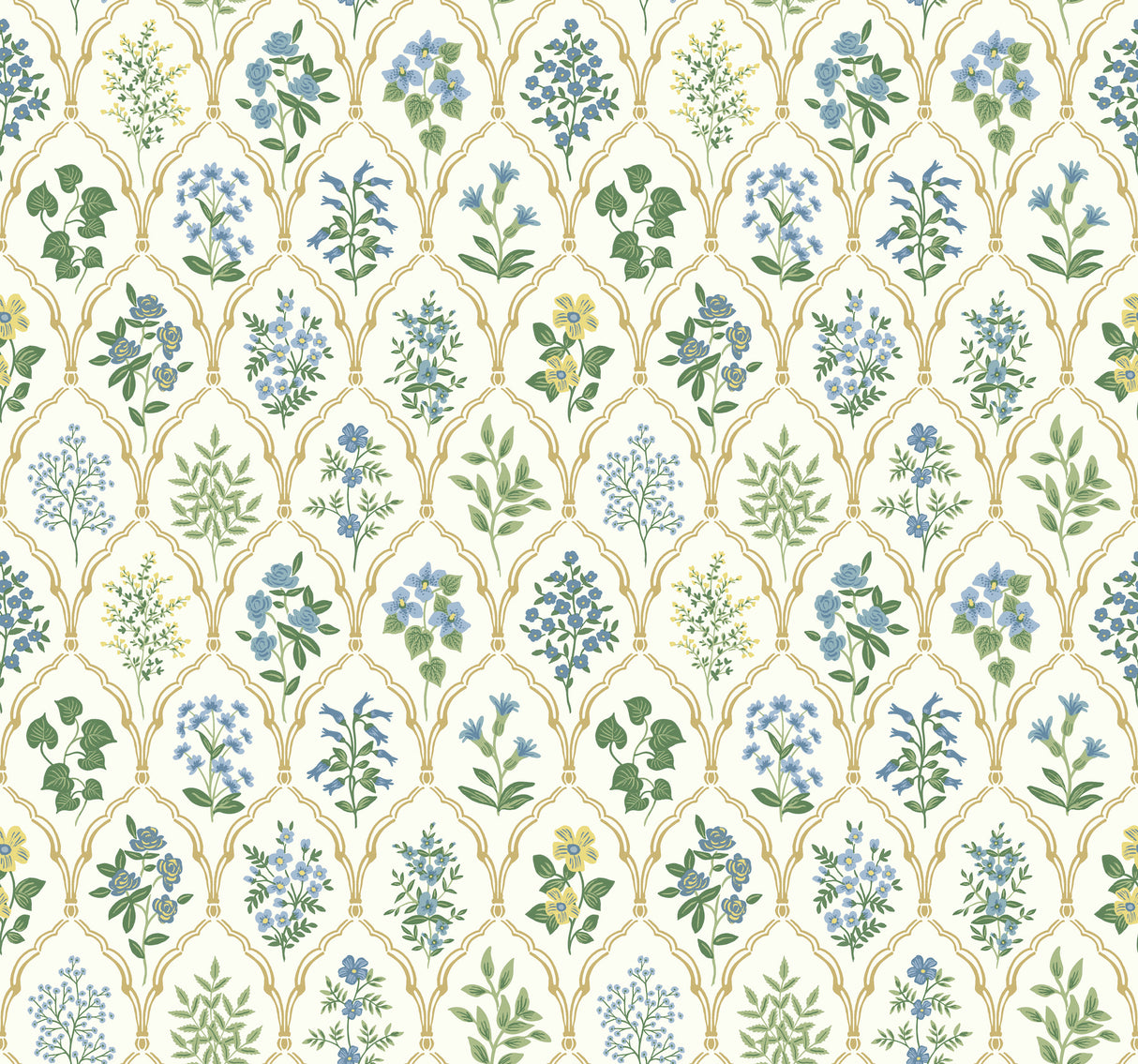 York RI5132 Hawthorne Blue & Green Wallpaper