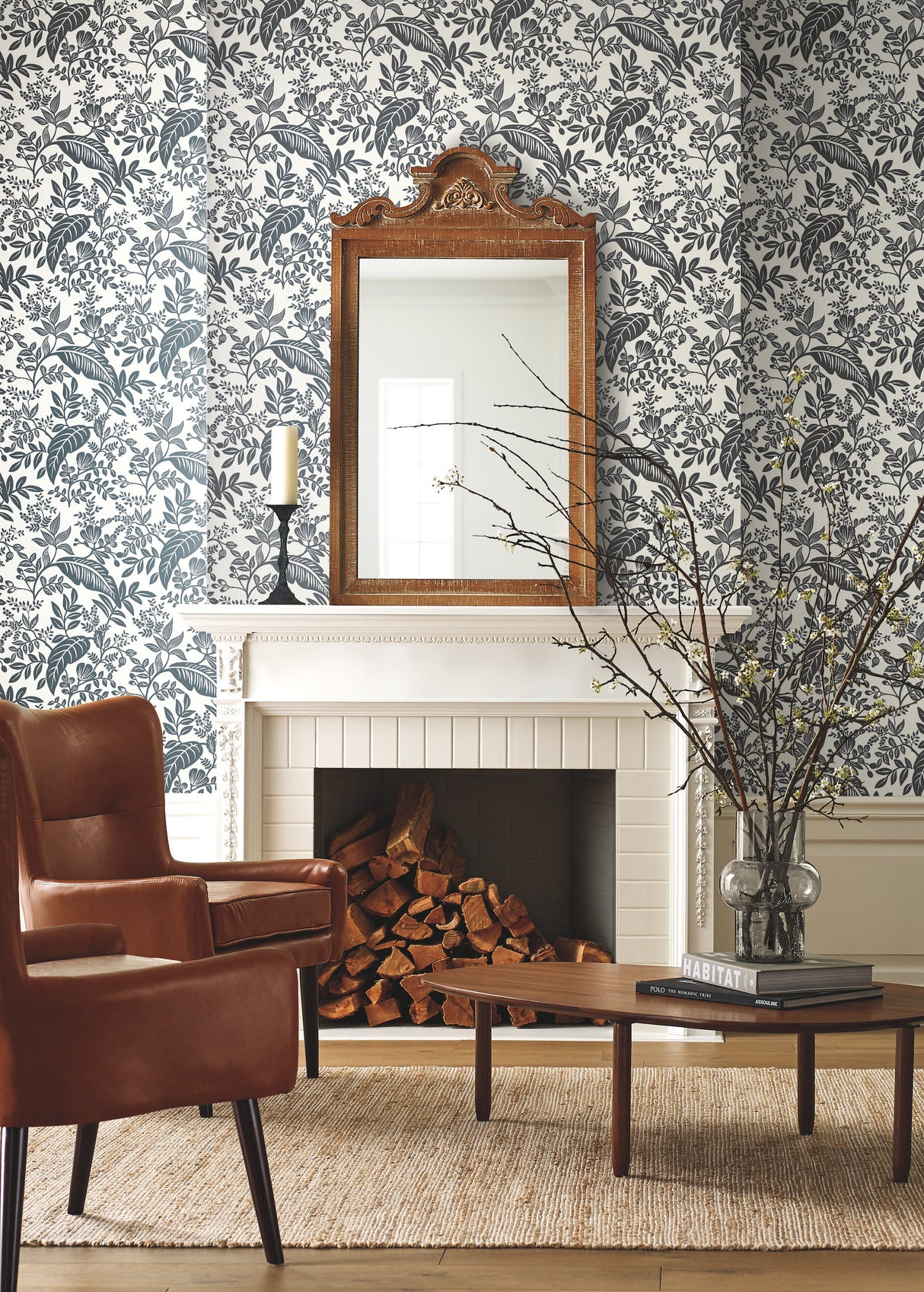 York RI5136 Canopy Black & White Wallpaper