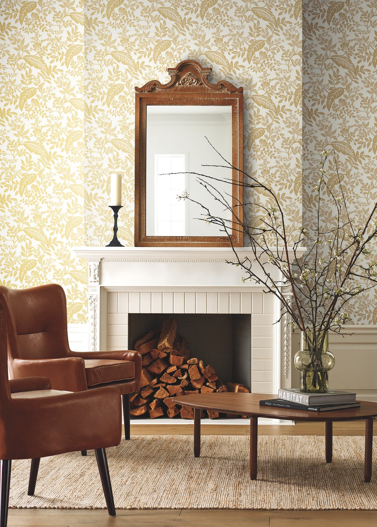 York RI5138 Canopy Gold & White Wallpaper