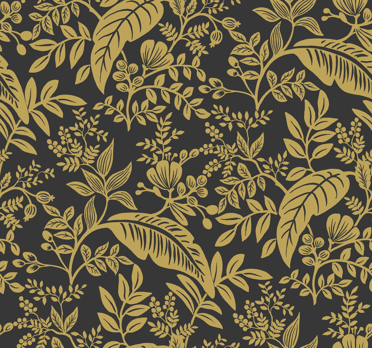 York RI5139 Canopy Gold & Black Wallpaper