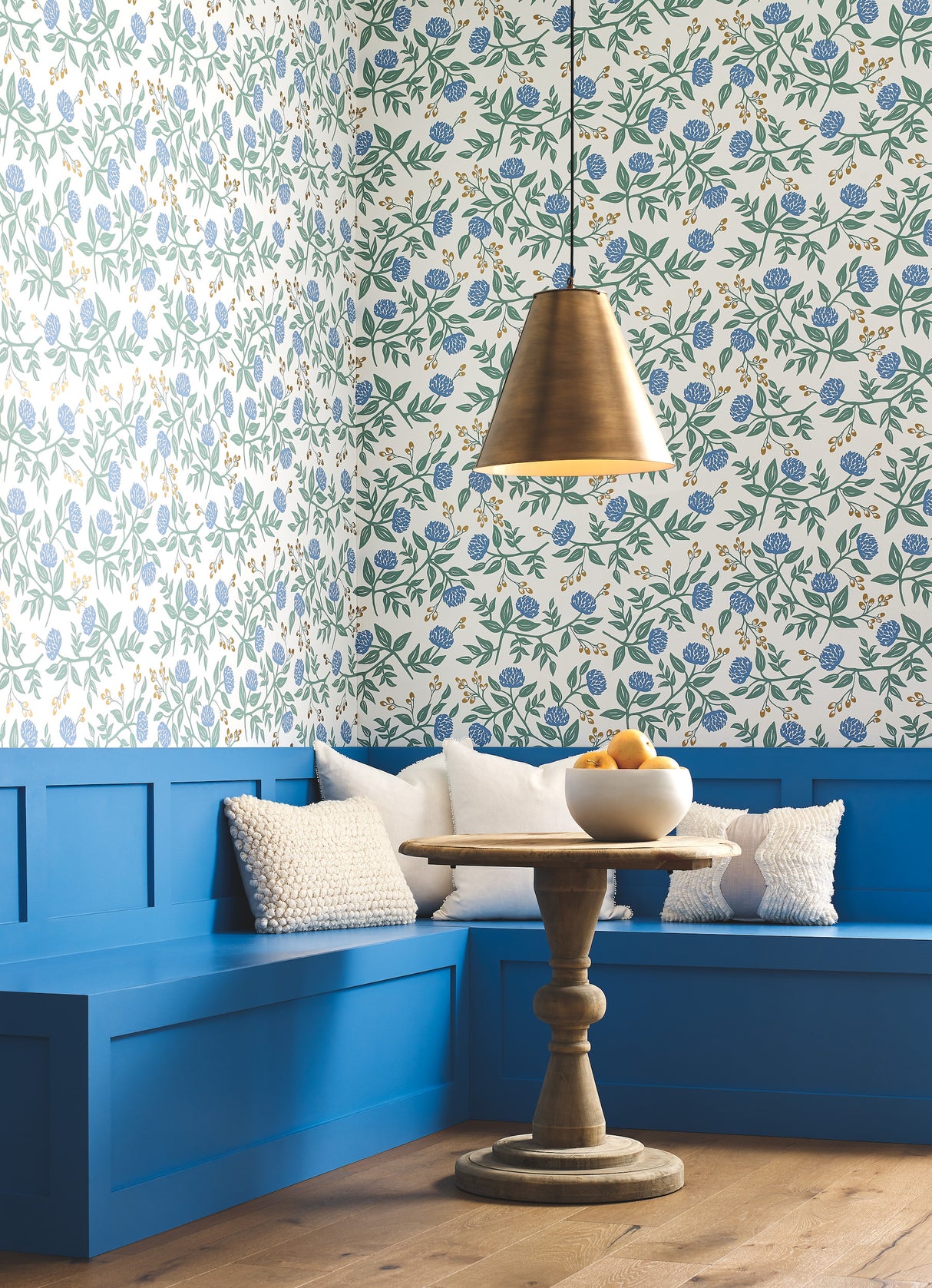 York RI5148 Peonies Periwinkle & Sage Wallpaper