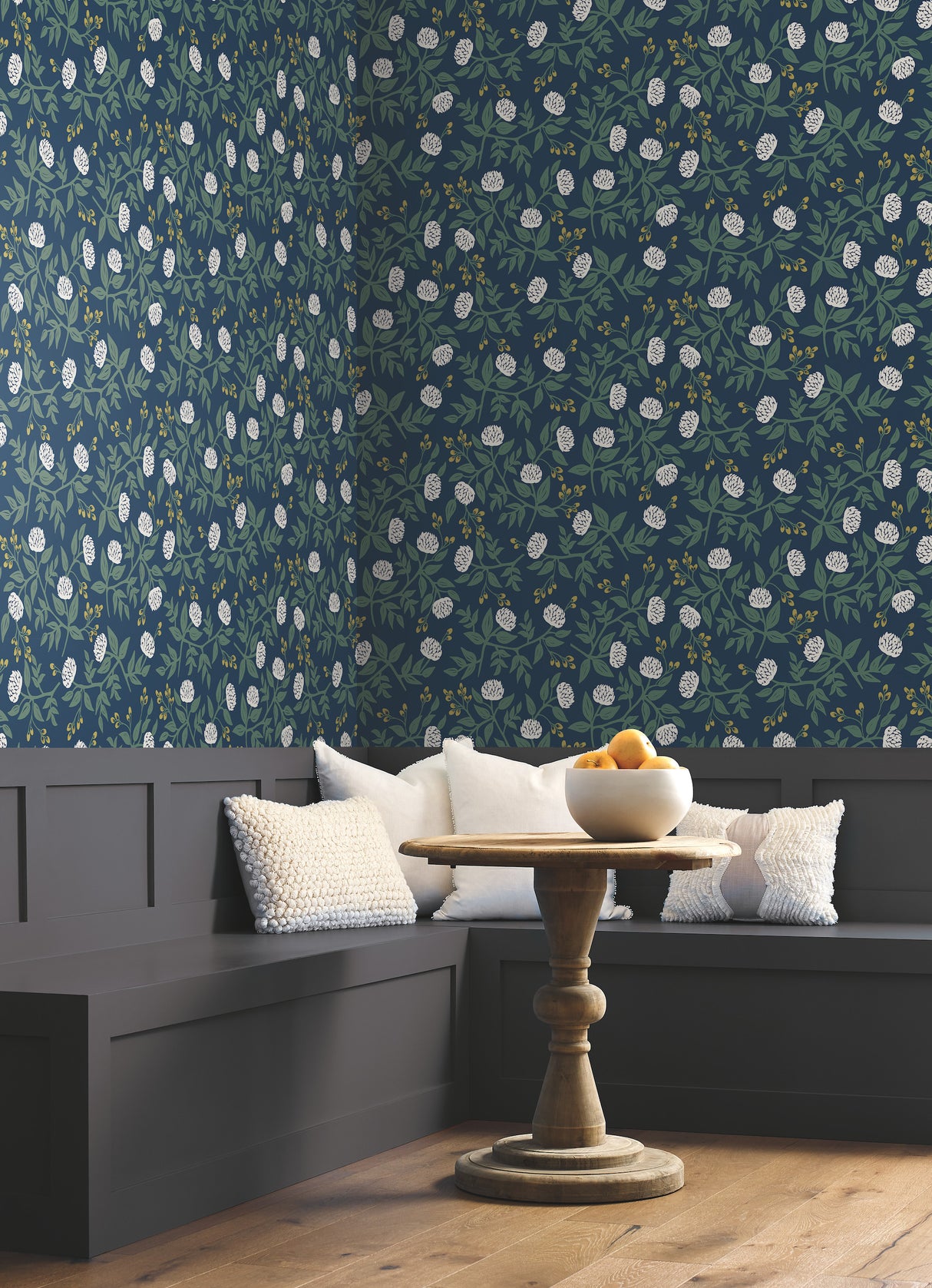 York RI5149 Peonies Navy Wallpaper