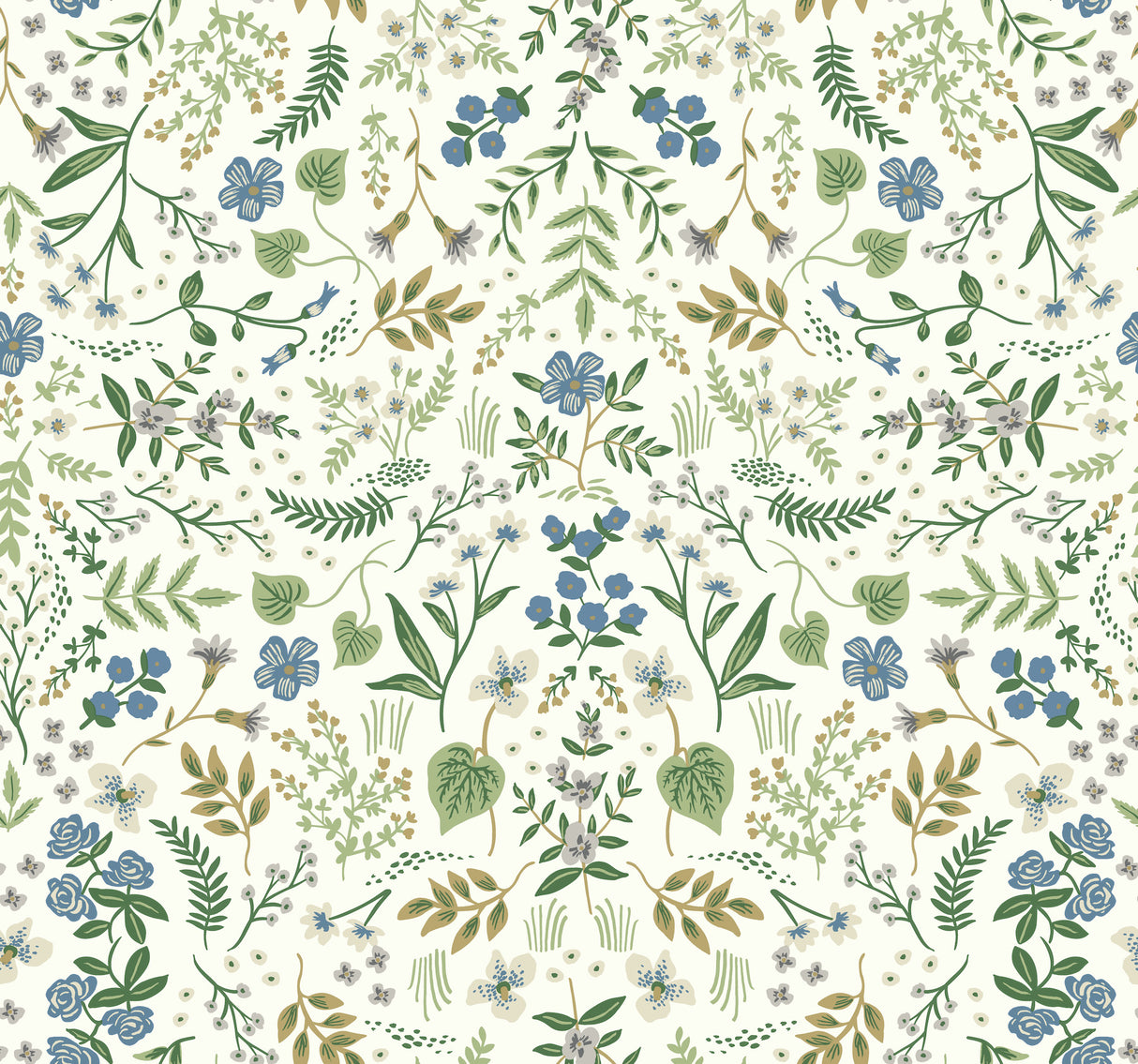 York RI5155 Wildwood Blue & Green Wallpaper