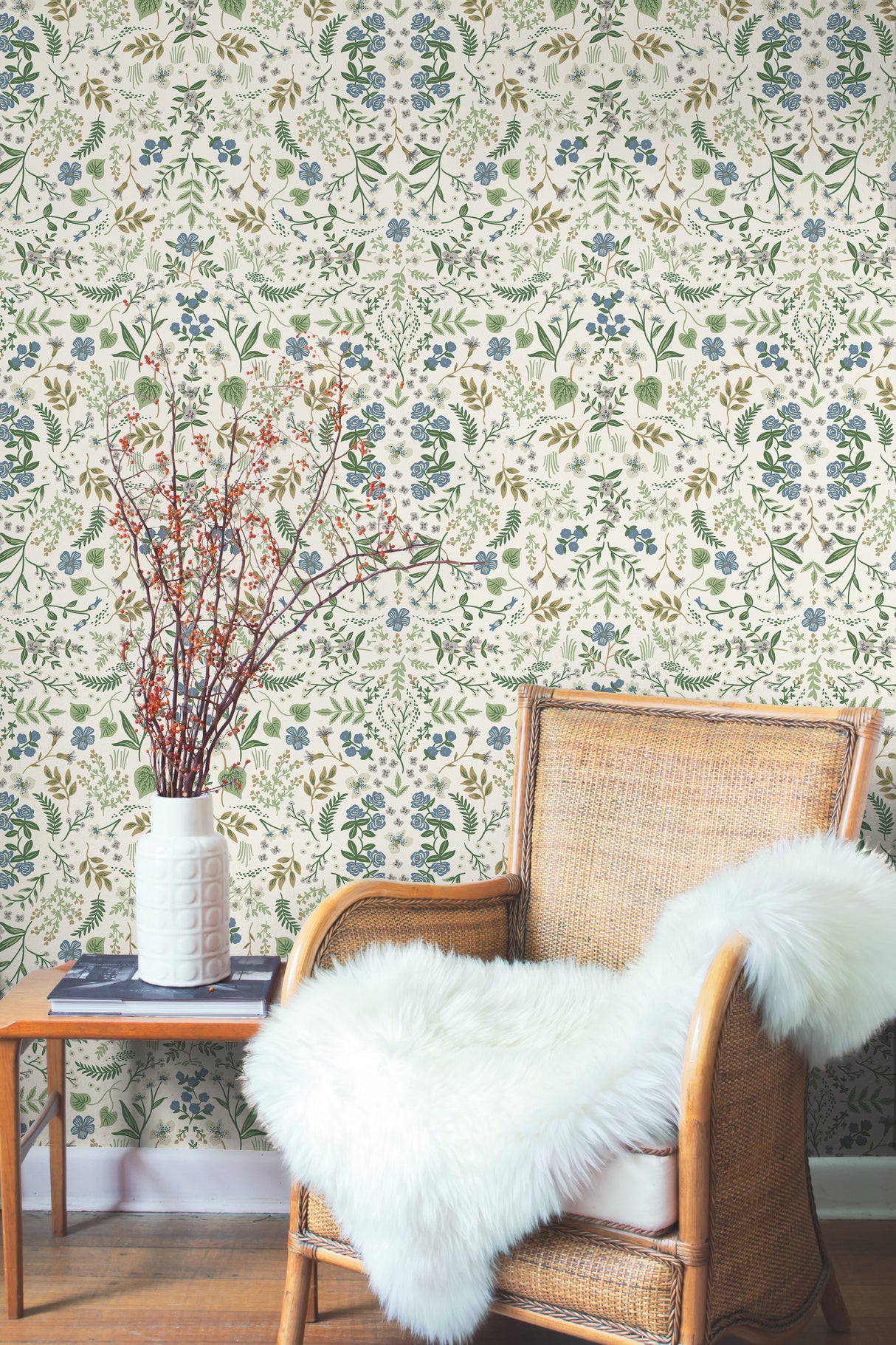 York RI5155 Wildwood Blue & Green Wallpaper
