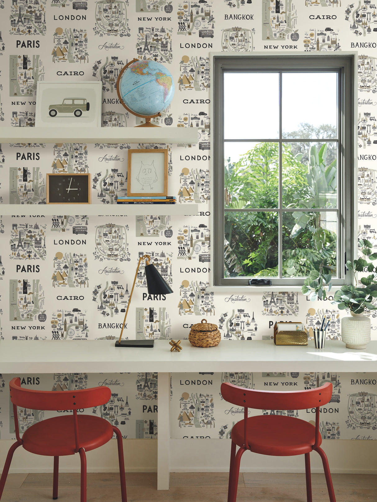 York RI5161 City Maps Grey & Gold Wallpaper