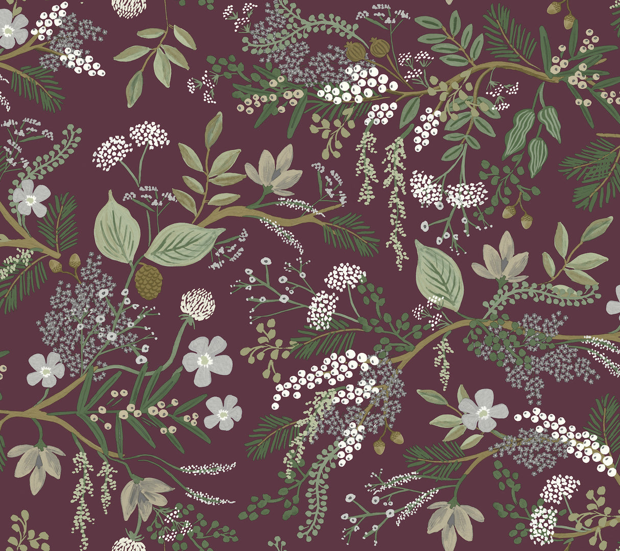 York RI5164 Juniper Forest Burgundy Wallpaper