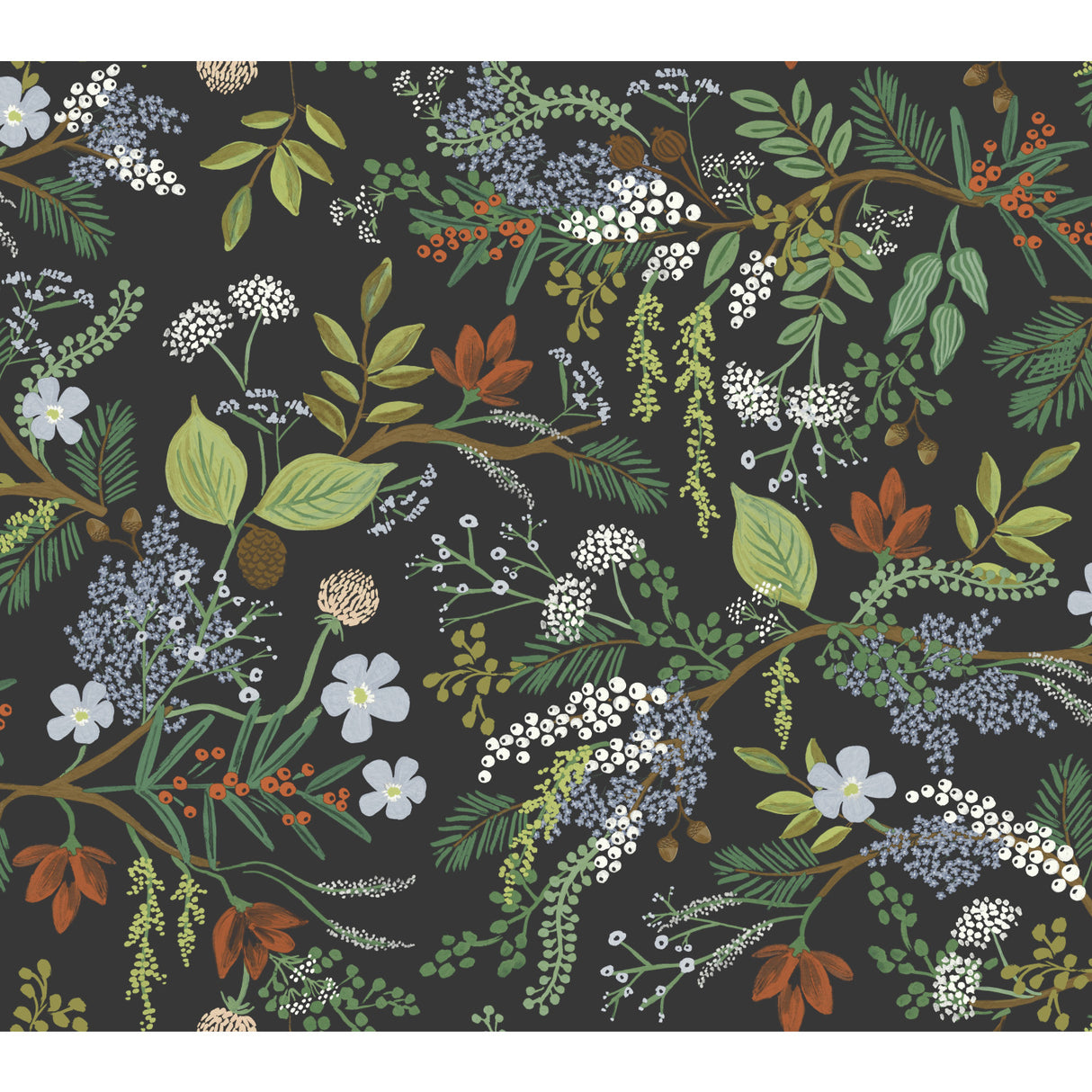 York RI5166 Juniper Forest Black Wallpaper