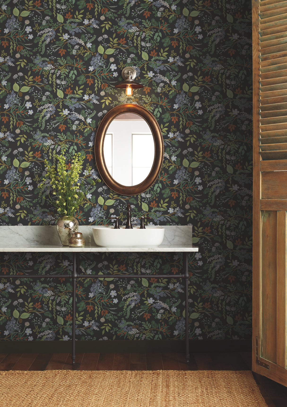 York RI5166 Juniper Forest Black Wallpaper