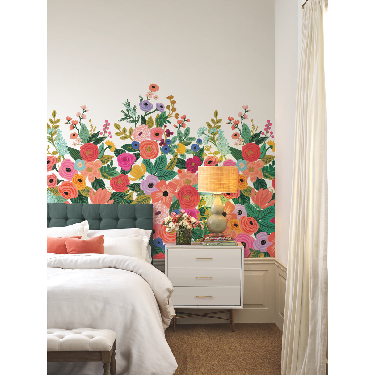 York RI5190M Garden Party Bright Pink Wall Mural